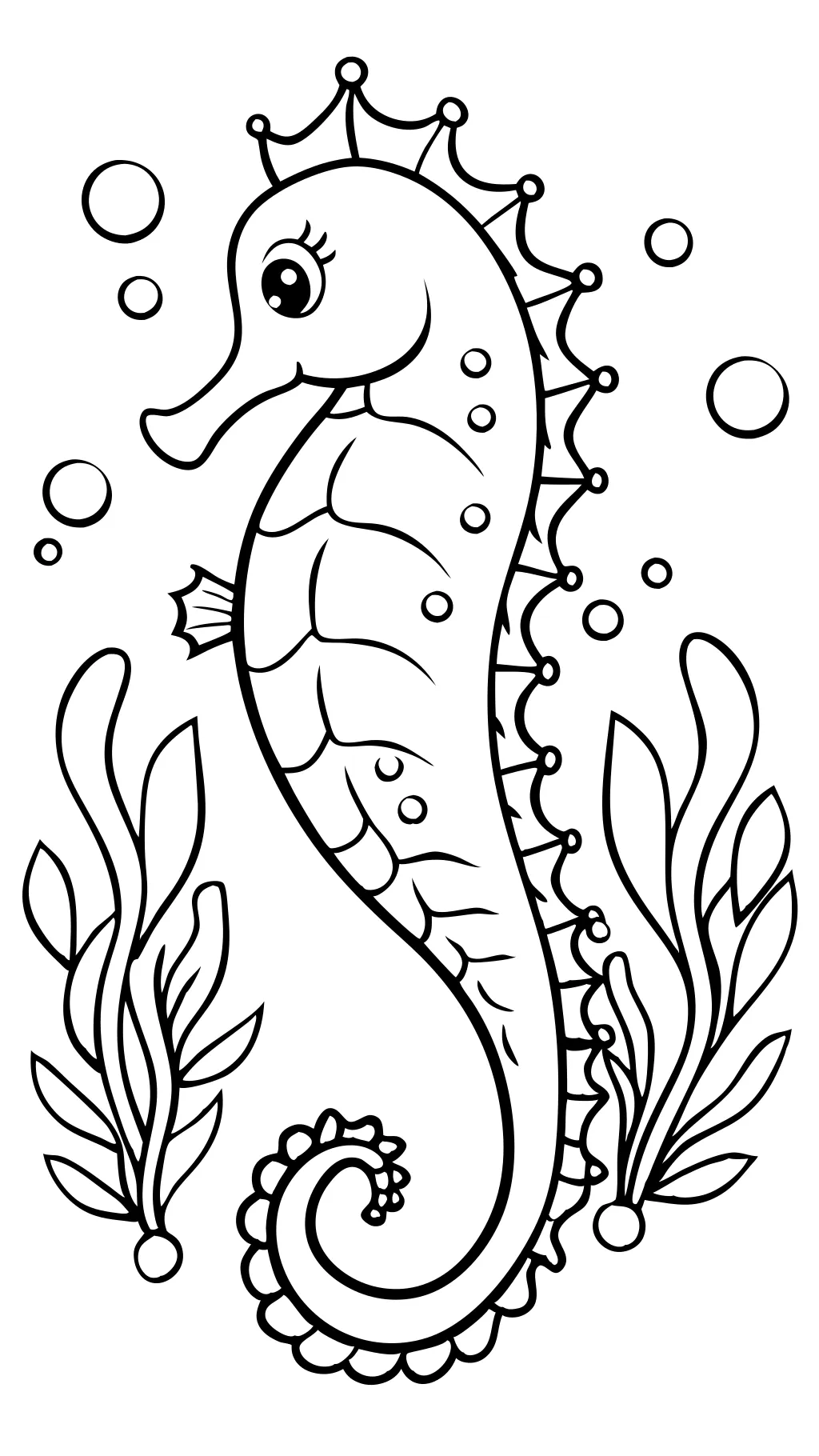 seahorse color pages